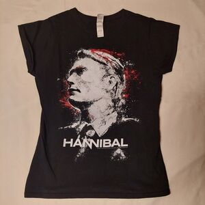 Hannibal Mads Mikkelson Black Tee Women's S